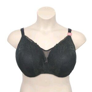 Lane Bryant Cacique Women Bra Full Coverage Lightly Lined 38F Black Lace